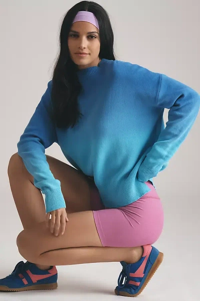 Beach Riot Callie Ombré Oversized Crew-neck Sweater In Blue