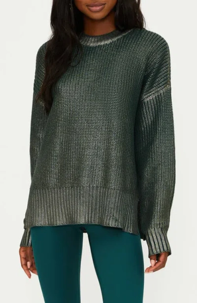 Beach Riot Callie Oversize Sweater In Pine Shine