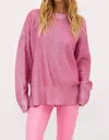 Beach Riot Callie Round Neck Sweater In Pink In Pink