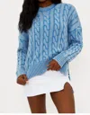 Beach Riot Callie Cable Stitch Crewneck Sweater In Multi