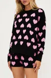 Beach Riot Callie Vday Sweater In Black Pink In Black