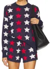 Beach Riot Callie Printed Sweater In Americana Stars In Blue