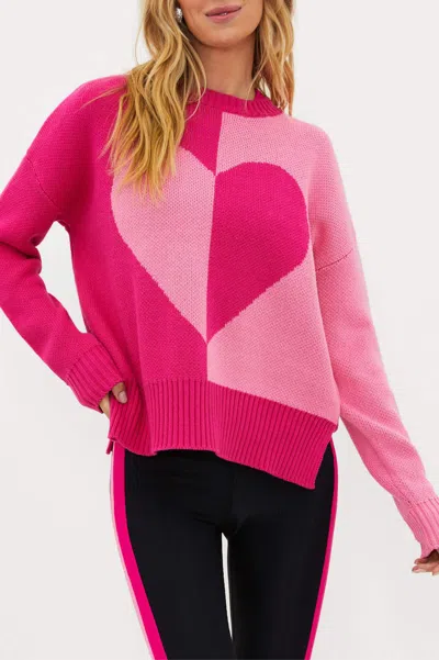 Beach Riot Callie Sweater In Pink/sugar Heart