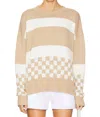 Beach Riot Callie Sweater In Taupe Check In Brown