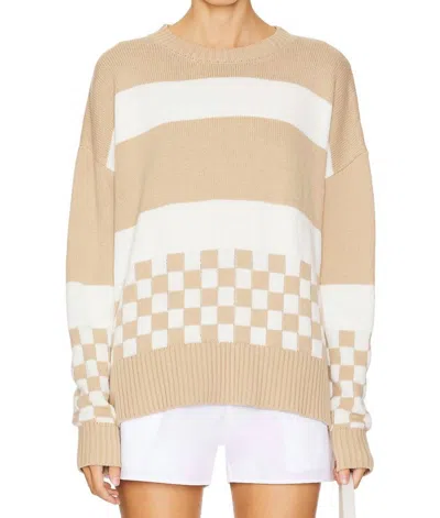Beach Riot Callie Sweater In Taupe Check In Brown