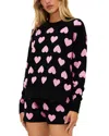 Beach Riot Callie Vday Sweater In Black Pink In Love Heart