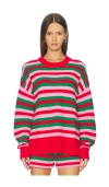 Beach Riot Callie Sweater In Ruby Stripe In Multi