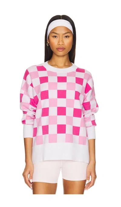 Beach Riot Callie Sweater In Peony Petal Checker