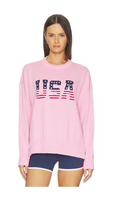 Beach Riot Callie Usa Sweater In Pink