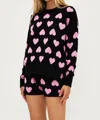 Beach Riot Callie Vday Sweater In Black Pink In Multi