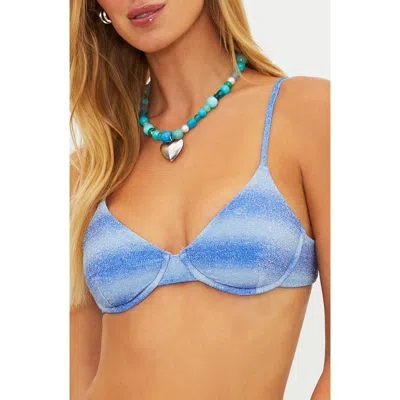 Beach Riot Camilla Metallic Underwire Bikini Top In Blue