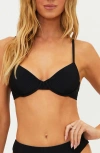 Beach Riot Camilla Underwire Bikini Top In Black