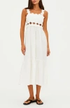 Beach Riot Campbell Scallop Cutout Cotton Cover-up Sundress In White