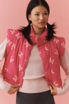 Beach Riot Canyon Bow Puffer Vest Jacket In Pink