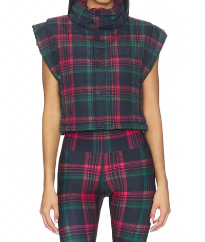 Beach Riot Canyon Puffer Vest In Ribbon Plaid In Multi