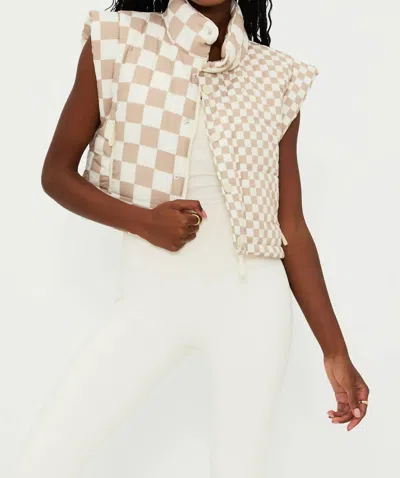 Beach Riot Canyon Puffer Vest In Taupe