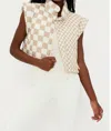 BEACH RIOT CANYON PUFFER VEST IN TAUPE CHECK