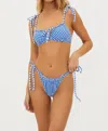 Beach Riot Caitlin And Cara Bikini Set In Seaside Gingham In Blue