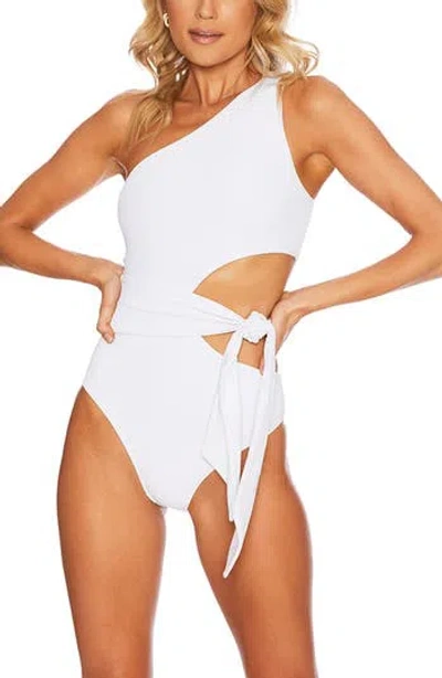 Beach Riot Carlie Cutout One-shoulder Tie Waist One-piece Swimsuit