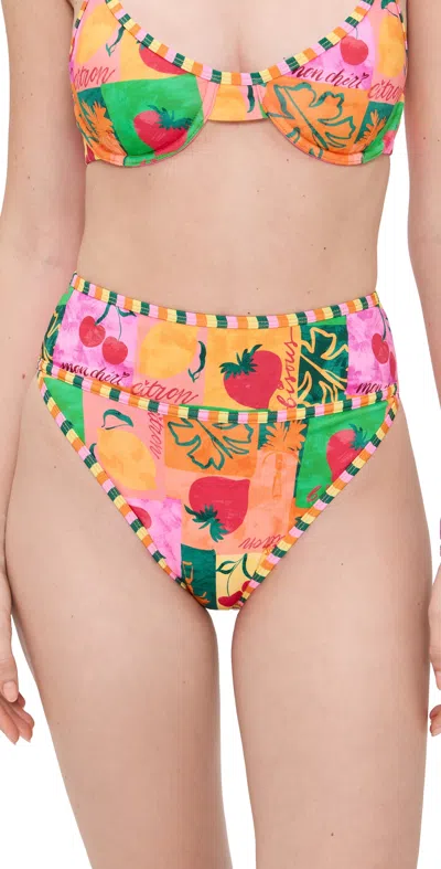 Beach Riot Carlotta Bikini Bottoms Fruit Market In Multi