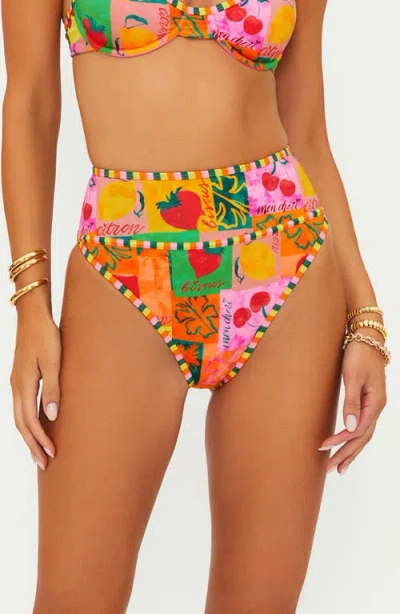 Beach Riot Carlotta High Waist Bikini Bottoms In Red