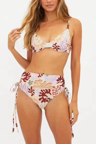 Beach Riot Carrie Bikini Top In Desert Succulent In Multi