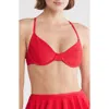 Beach Riot Eva Colorblock Bikini Top In Red