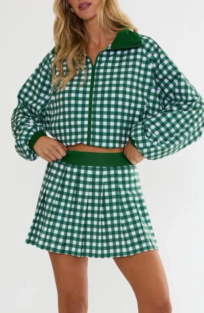 Beach Riot Casen Check Track Jacket In Green