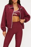 Beach Riot Casen Polka Dot Zip Jacket In Multi