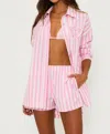 Beach Riot Cassidy Stripe Long Sleeve Top In Prism Pink Stripe In Multi