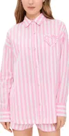Beach Riot Cassidy Stripe Long Sleeve Top In Prism Pink Stripe In Prism Pink Stripe
