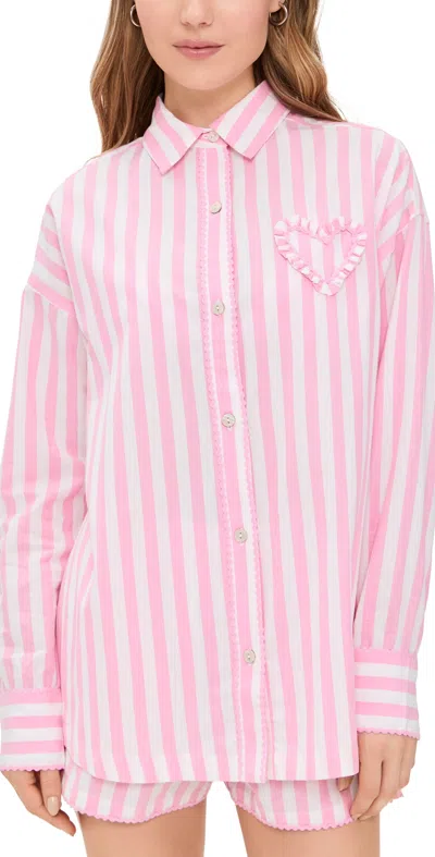 BEACH RIOT CASSIDY TOP PRISM PINK STRIPE