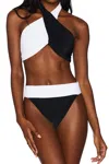 Beach Riot Cecilia Bikini Bottom In Black/white In Black