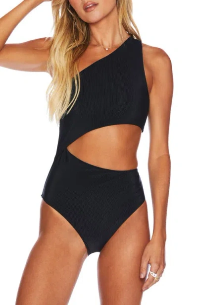 Beach Riot Celine Cutout One-shoulder One-piece Swimsuit In Black