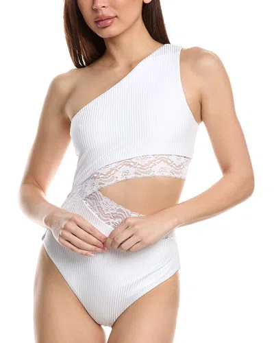 Beach Riot Celine Lace One-piece Swimsuit In White