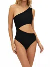 Beach Riot Celine One Piece Cutout One Shoulder Swimsuit In Black In Black