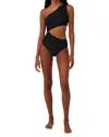 Beach Riot Celine One Shoulder Cutout One Piece Swimsuit In Black