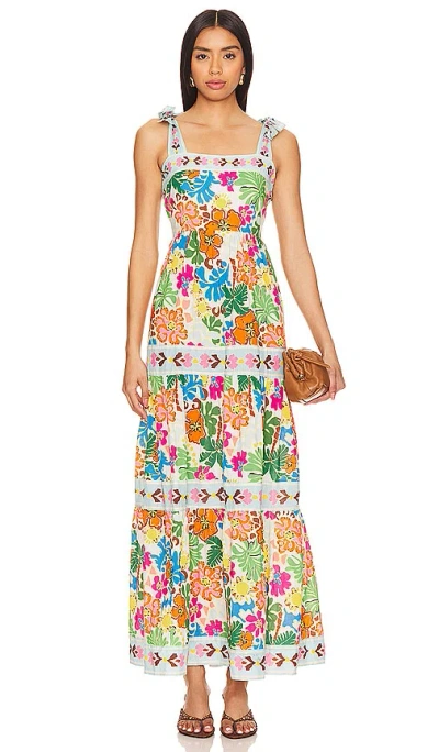 Beach Riot Floral Tie Strap Cotton Maxi Sundress In Tropical Sands
