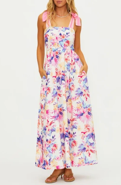 Beach Riot Charlotte Floral Fit & Flare Dress In Blue