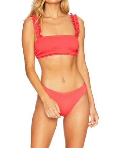 Beach Riot Chelsea Bikini Bottom In Hibiscus In Pink