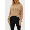 Beach Riot Clarice Cotton Cable Stitch Sweater In Sandshell