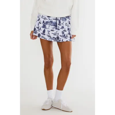 Beach Riot Clyde Performance Toile Miniskirt In Blue