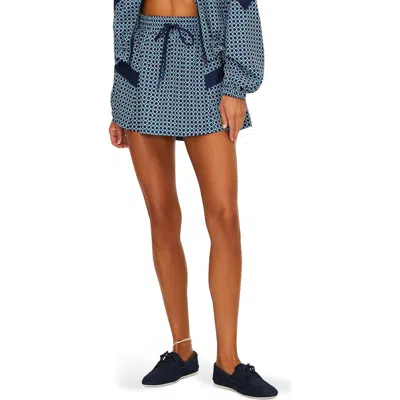 Beach Riot Clyde Tie Waist Miniskirt In Blue