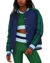 Beach Riot Colorblocked Flight Jacket In Blue