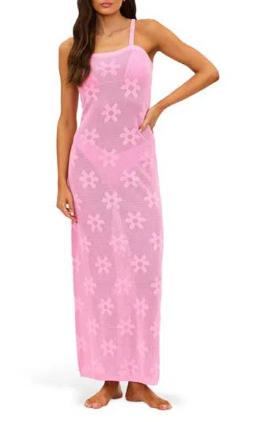 Beach Riot Conrad Cotton Floral Jacquard Sundress In Pink