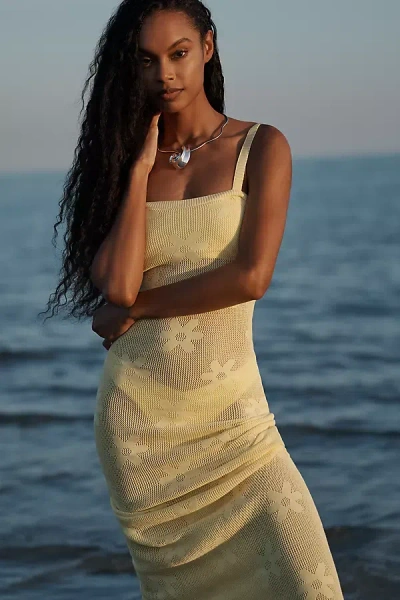 Beach Riot Conrad Sheer Cover-up Maxi Dress In Butter Blo