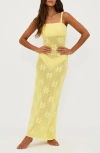 Beach Riot Conrad Sheer Cover-up Maxi Dress In Butter Blo