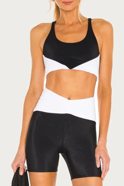 Beach Riot Cora Short In Black/white In Multi