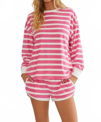 Beach Riot Cyra Cover-up Top In Pink And White