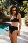 BEACH RIOT DAISY HIGH-WAISTED RUFFLE BIKINI BOTTOMS